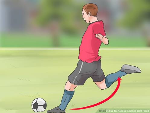 Image result for person kicking soccer ball over field