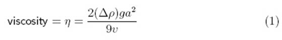viscosity equation for falling sphere